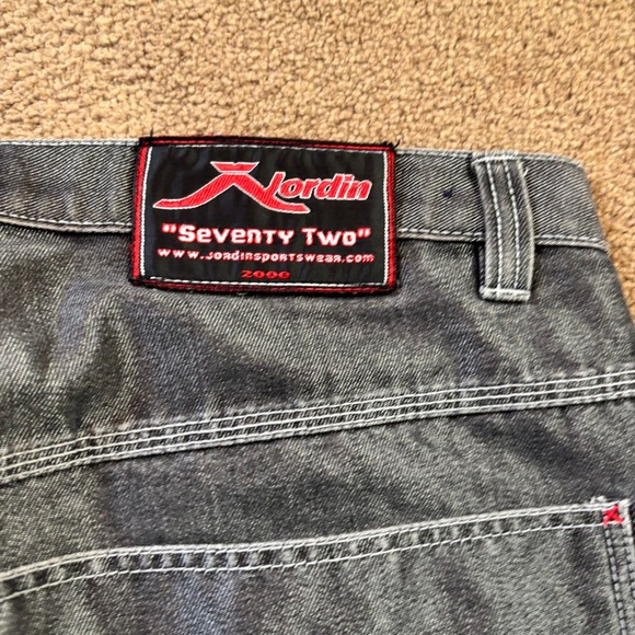 Vintage Jordin Sportswear Jeans Mens 44x34(31) Black Faded HipHop Baggy 90's Rap - Picture 12 of 14